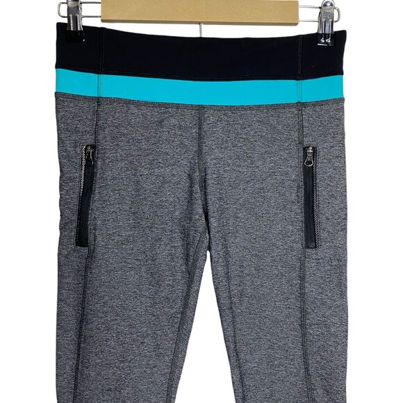 Lululemon Leggings Womens 6 Gray Teal Inspire Tight Athleisure Yoga Workout Gym - Picture 3 of 12